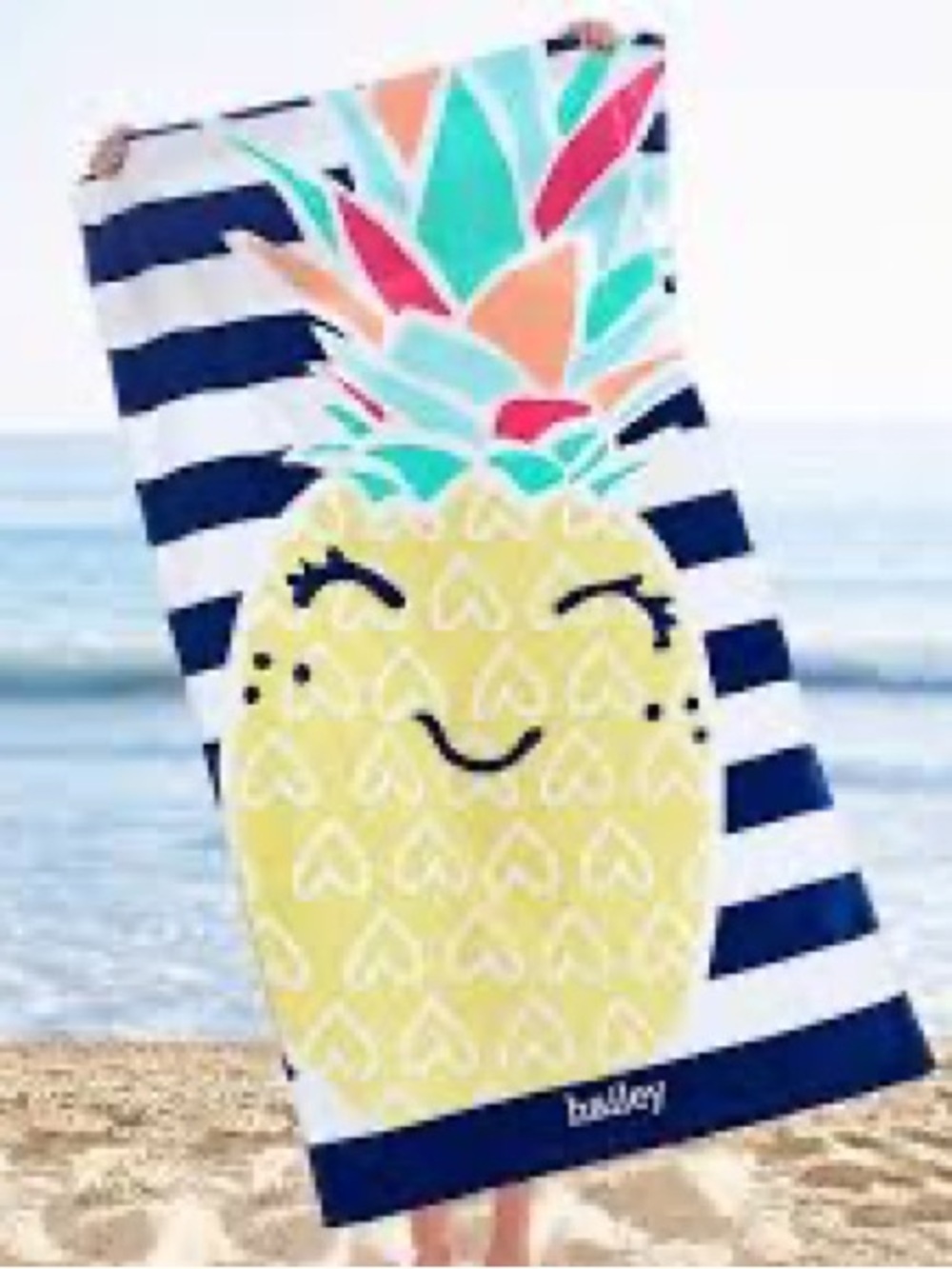 Pottery Barn Happy Pineapple Beach Towel UPF 50+
